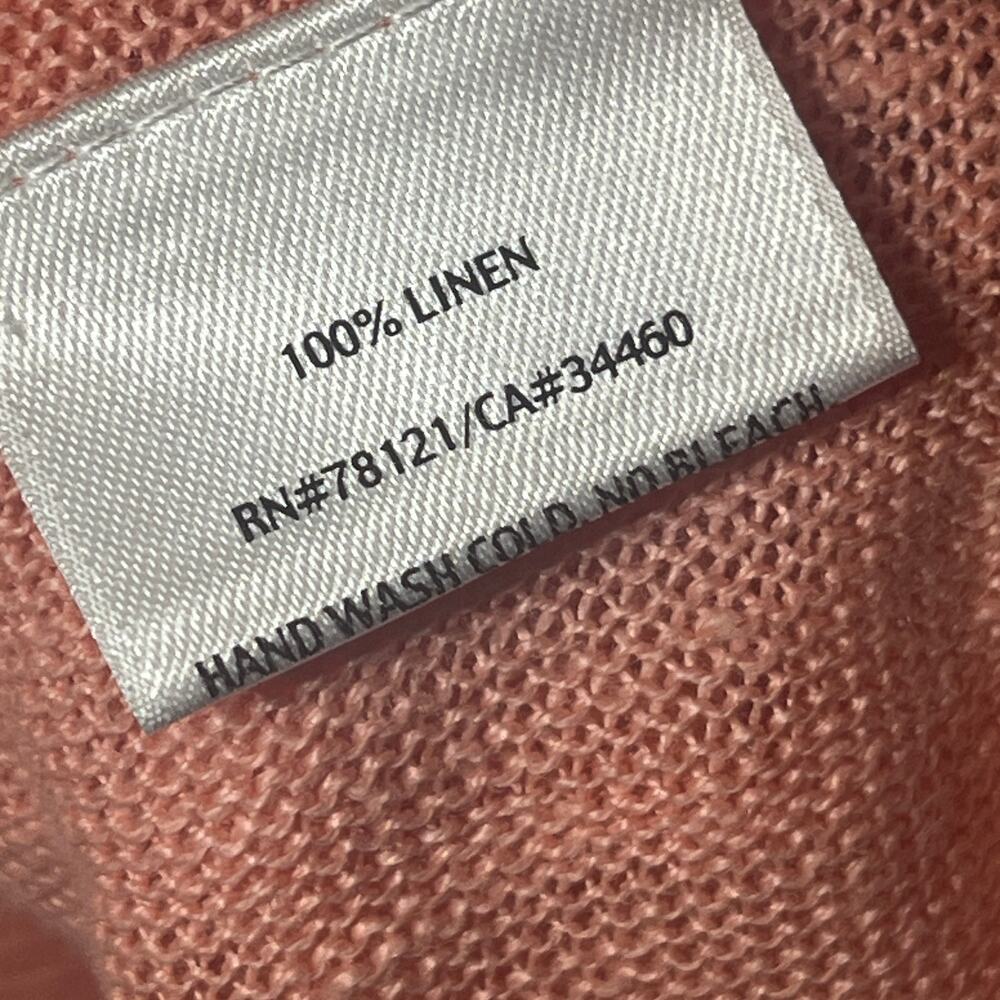 Eileen Fisher Sweater Tunic Peach Linen Spring Thin Knit Beachy Coastal XL - Picture 6 of 7